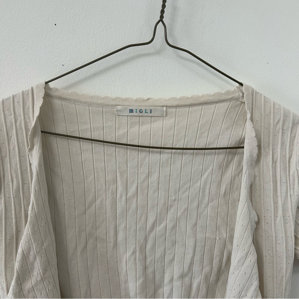 Cream Ribbed Cardigan - Picture 2 of 3